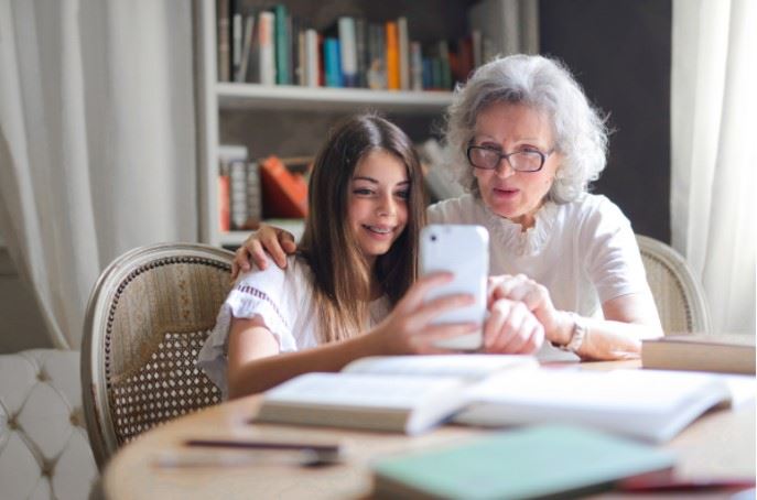 grandmother and granddaughter spending time together