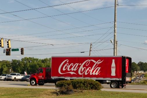 semi truck with company logo on the side