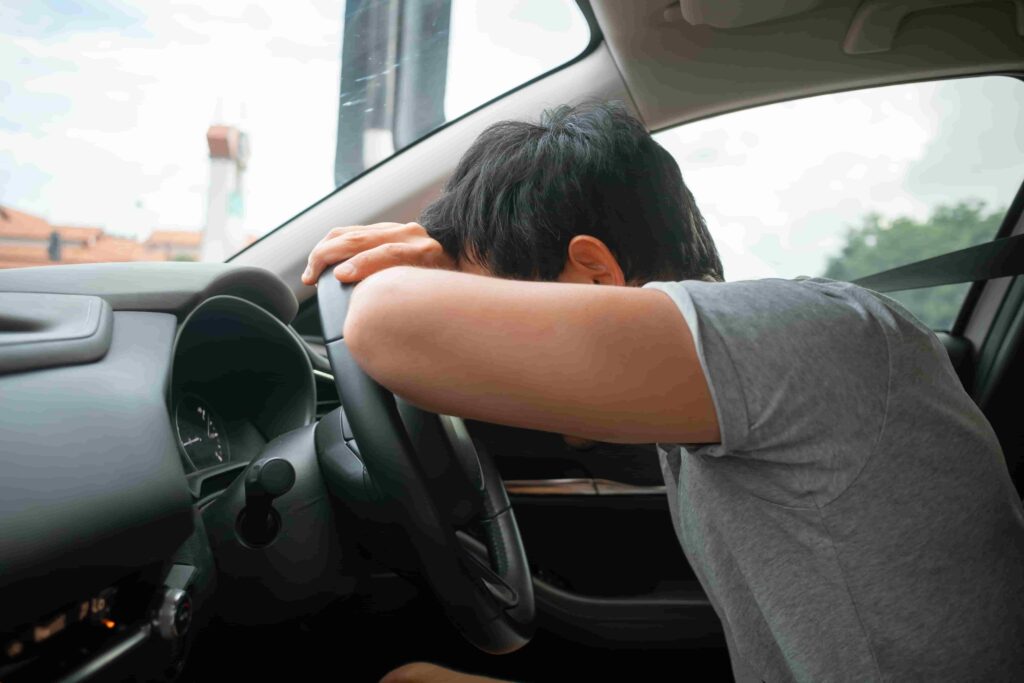 Driver suffering fatigue